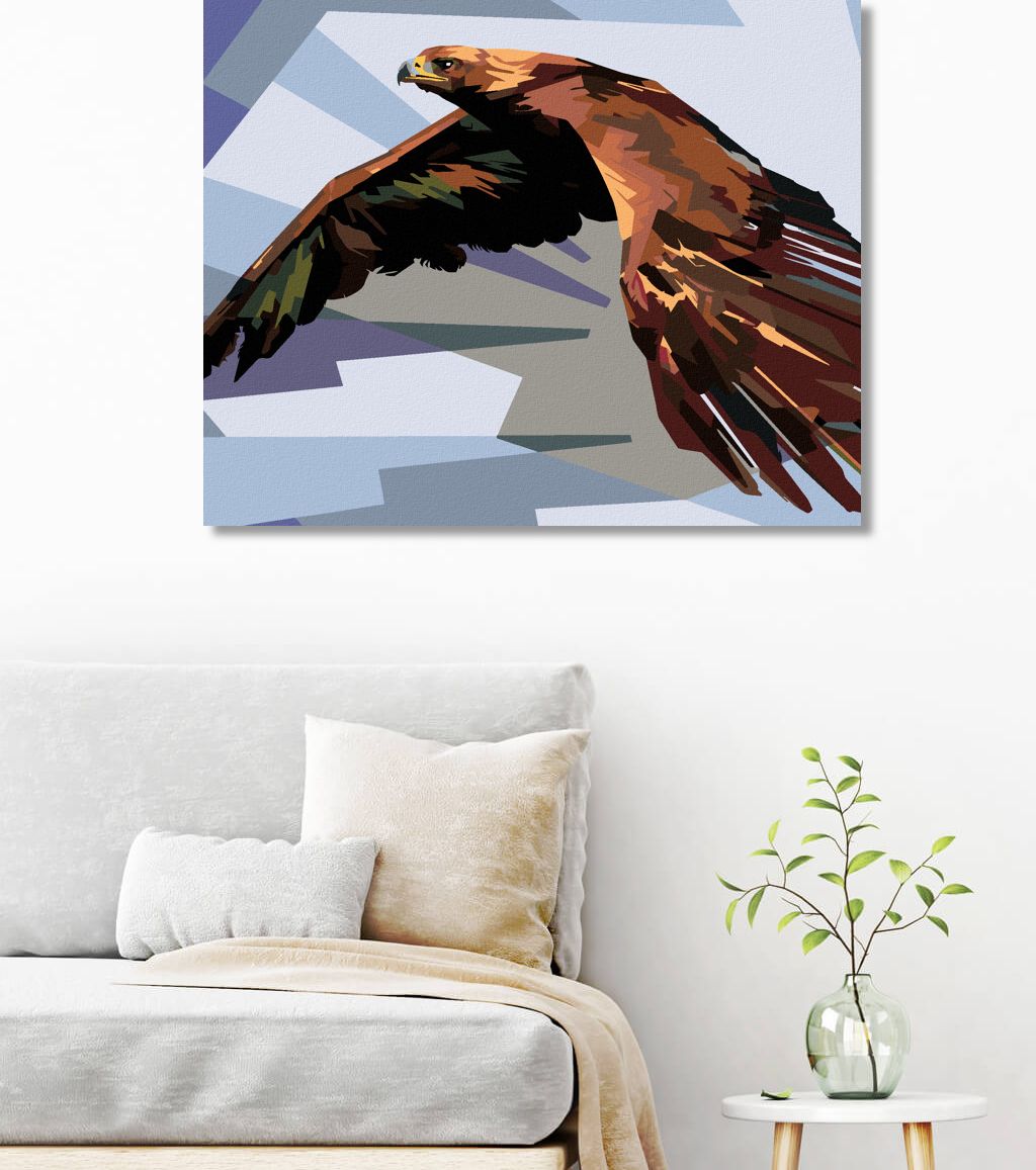 zuty Malování podle čísel - HNĚDÝ OREL V LETU - Rozměr: 40x50 cm, Rámování: Varianta: bez rámu a bez vypnutí plátna - obrázek 6