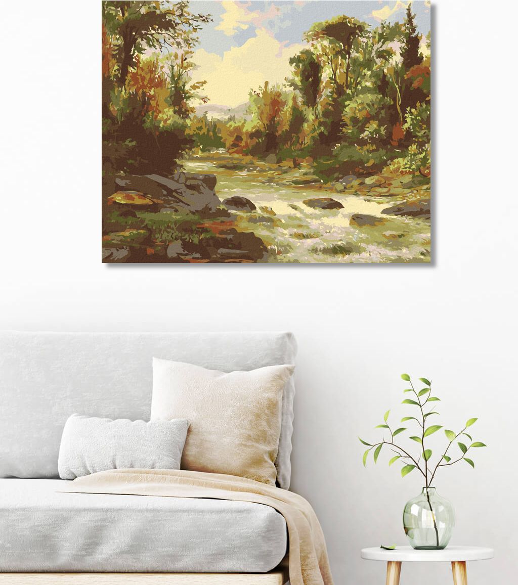 zuty Malování podle čísel - ŘEKA V PODZIMNÍM LESE - Rozměr: 40x50 cm, Rámování: Varianta: bez rámu a bez vypnutí plátna - obrázek 9