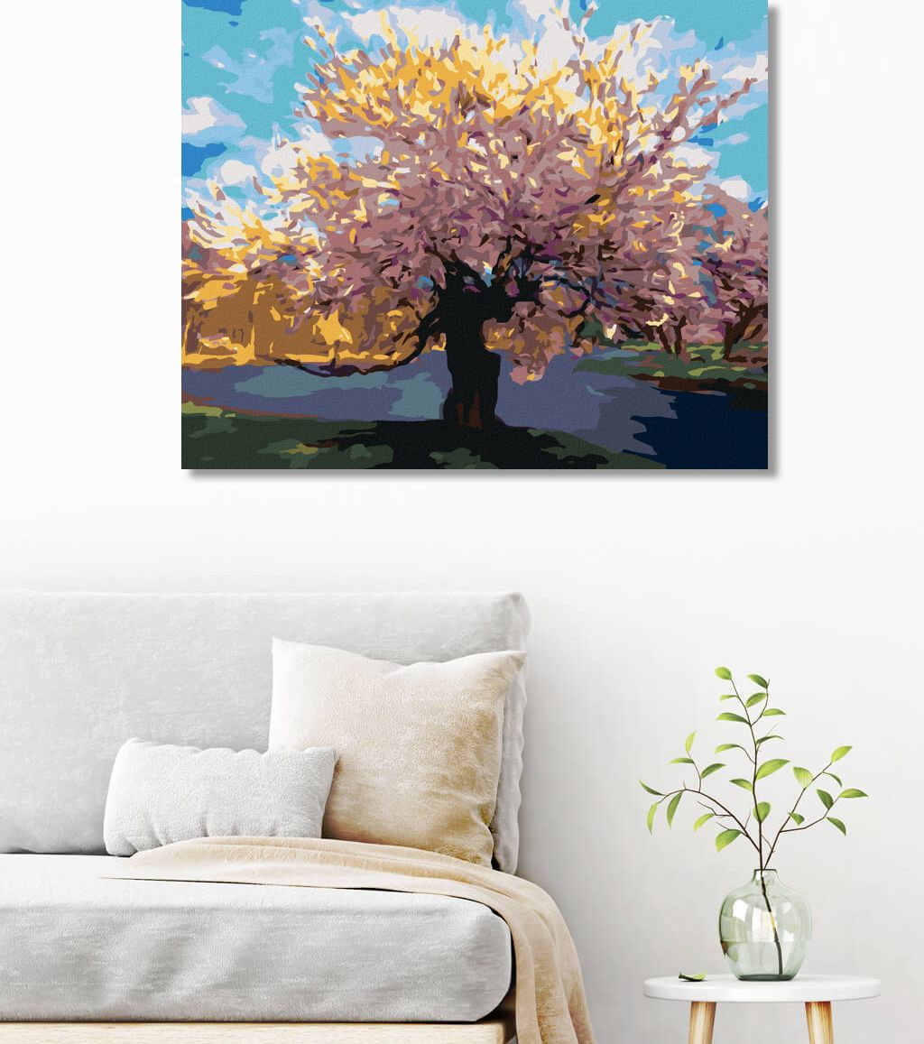 zuty Malování podle čísel - SAKURA U POTOKA - Rozměr: 40x50 cm, Rámování: Varianta: bez rámu a bez vypnutí plátna - obrázek 4