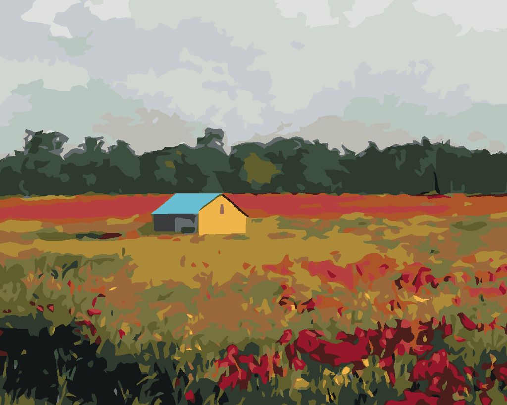 zuty Malování podle čísel - DOMEK A VLČÍ MÁKY - Rozměr: 40x50 cm, Rámování: Varianta: bez rámu a bez vypnutí plátna - obrázek 9