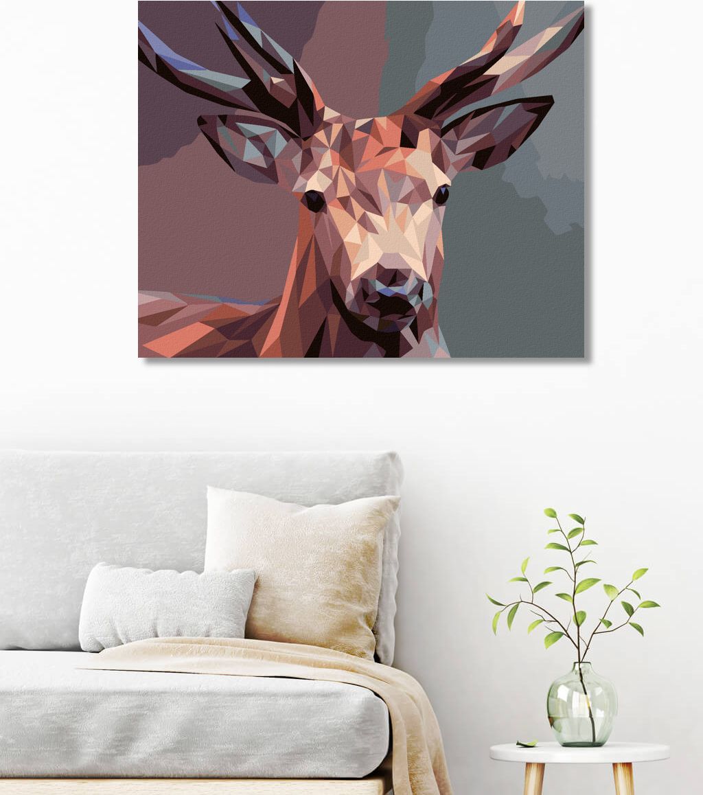 zuty Malování podle čísel - JELEN MOZAIKA - Rozměr: 40x50 cm, Rámování: Varianta: bez rámu a bez vypnutí plátna - obrázek 10