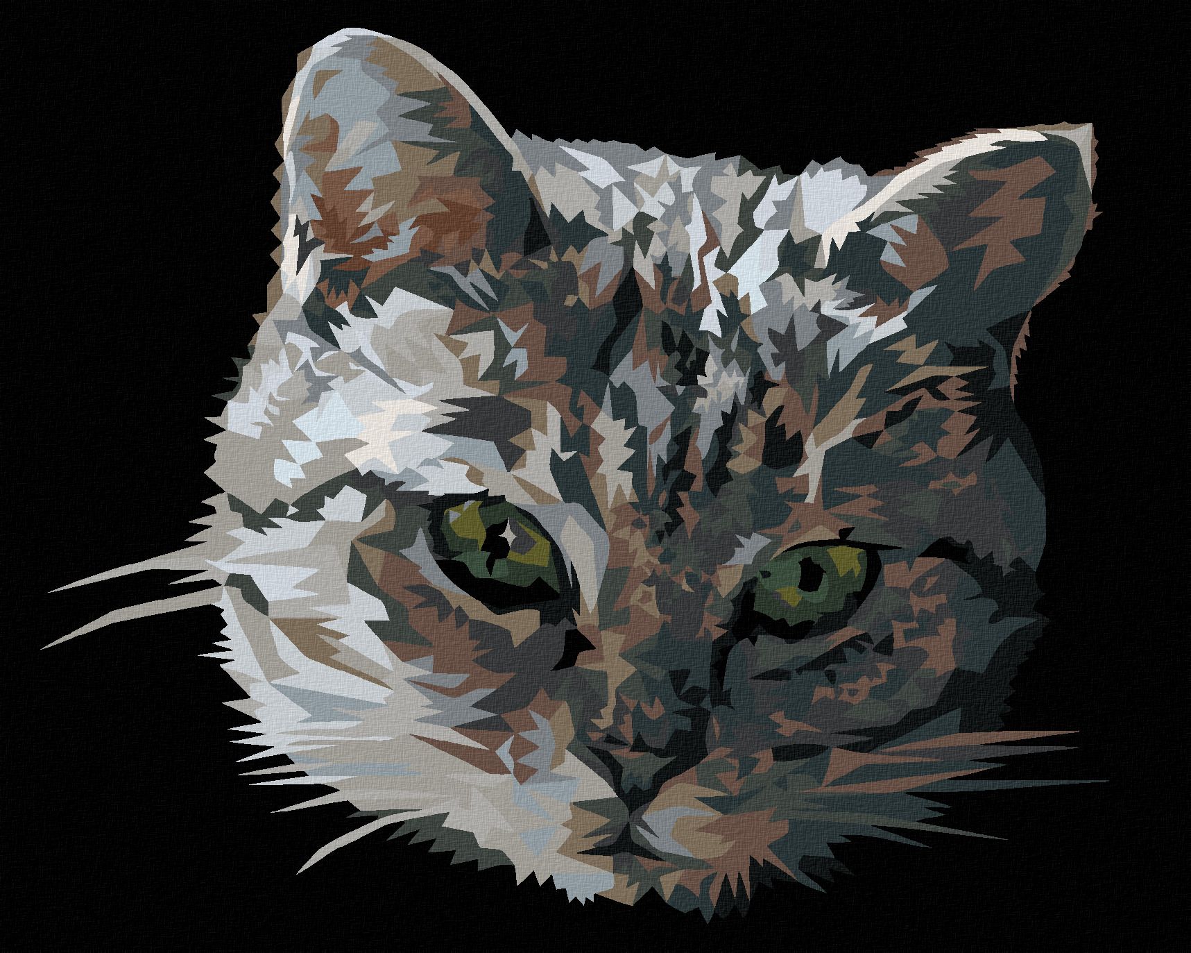 zuty Malování podle čísel - ŠEDÁ KOČKA PORTRÉT - Rozměr: 40x50 cm, Rámování: Varianta: vypnuté plátno na rám - obrázek 1