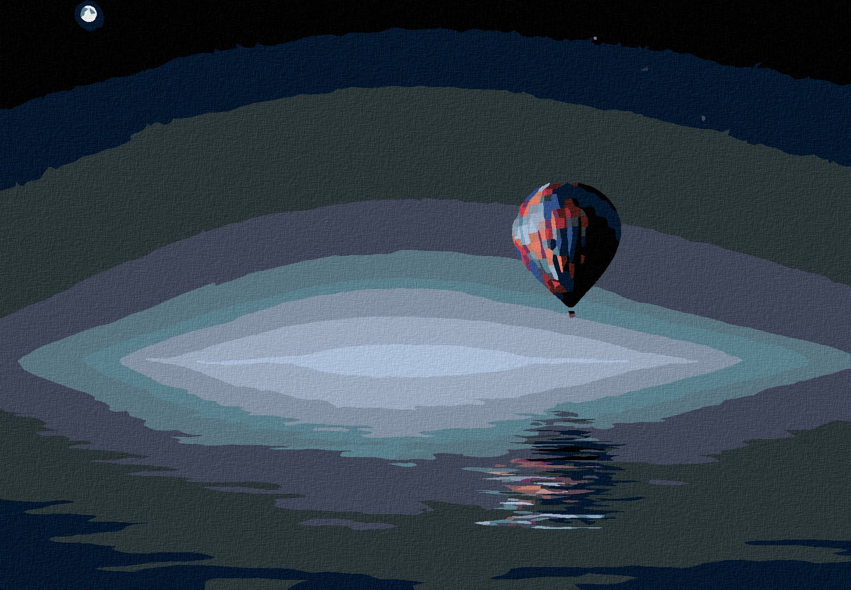 zuty Malování podle čísel - HORKOVZDUŠNÝ BALON NAD OCEÁNEM - Rozměr: 40x50 cm, Rámování: Varianta: bez rámu a bez vypnutí plátna - obrázek 1