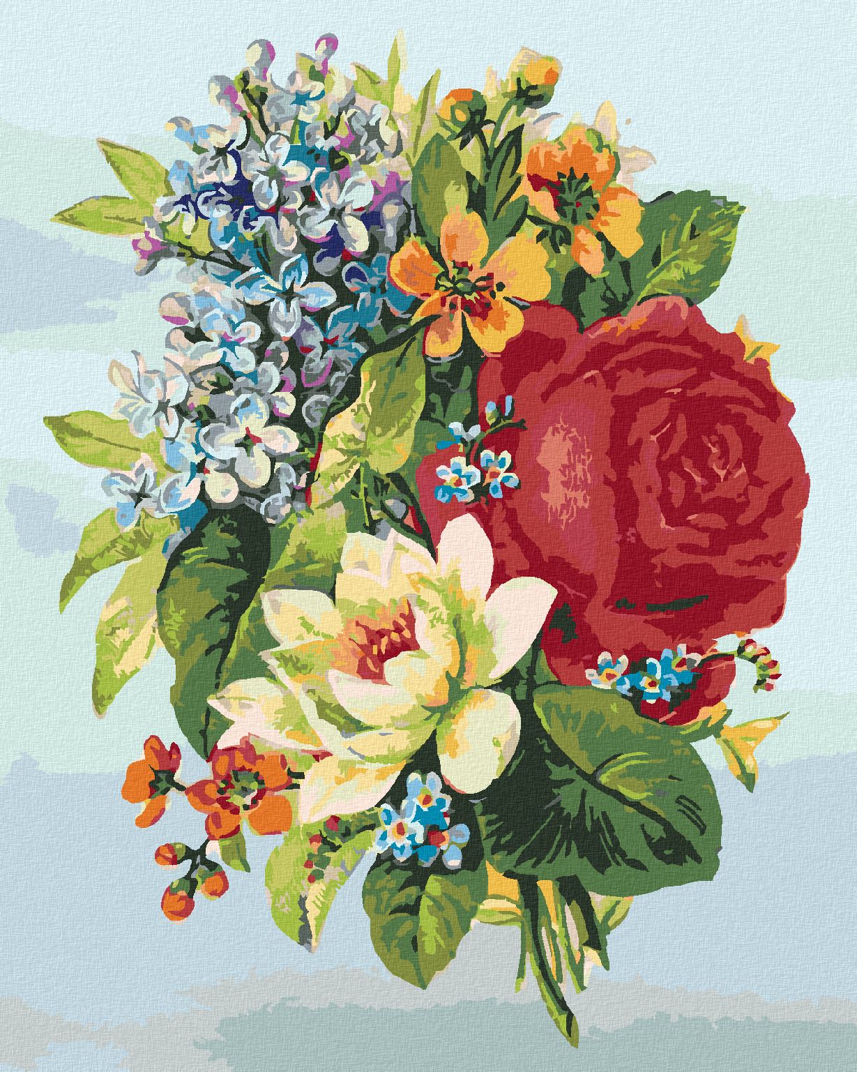 zuty Malování podle čísel - KOLÁŽ KVĚTINY - Rozměr: 40x50 cm, Rámování: Varianta: vypnuté plátno na rám - obrázek 1