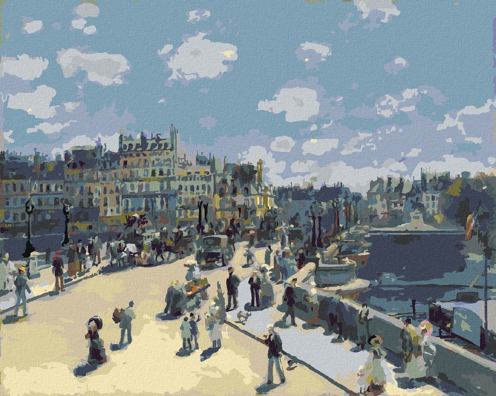 zuty Malování podle čísel - PONT-NEUF (PIERRE-AUGUSTE RENOIR) - Rozměr: 40x50 cm, Rámování: Varianta: vypnuté plátno na rám - obrázek 1