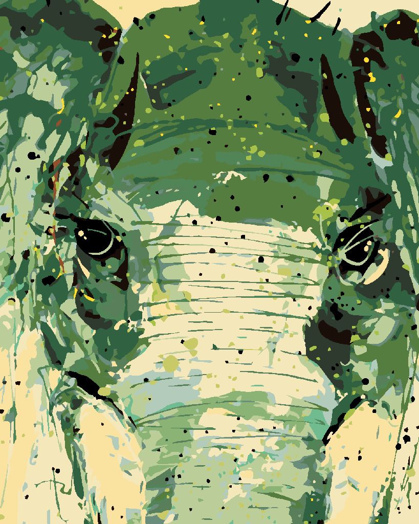 zuty Malování podle čísel - MALOVANÝ ABSTRAKTNÍ SLON - Rozměr: 40x50 cm, Rámování: Varianta: bez rámu a bez vypnutí plátna - obrázek 2