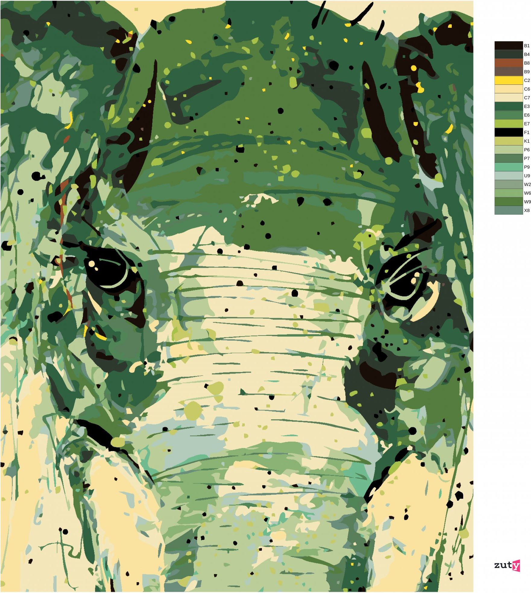 zuty Malování podle čísel - MALOVANÝ ABSTRAKTNÍ SLON - Rozměr: 40x50 cm, Rámování: Varianta: vypnuté plátno na rám - obrázek 10