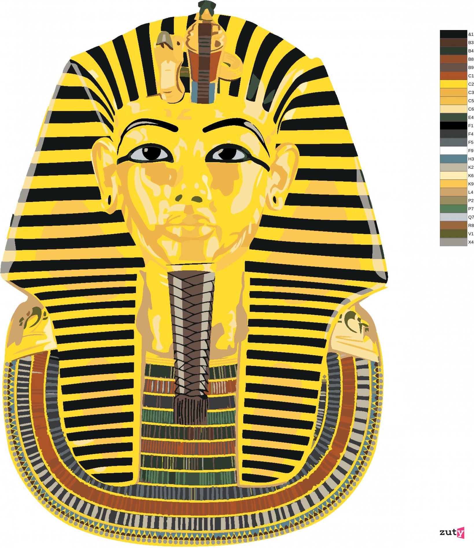 zuty Malování podle čísel - TUTANCHAMON EGYPT - Rozměr: 40x50 cm, Rámování: Varianta: vypnuté plátno na rám - obrázek 8