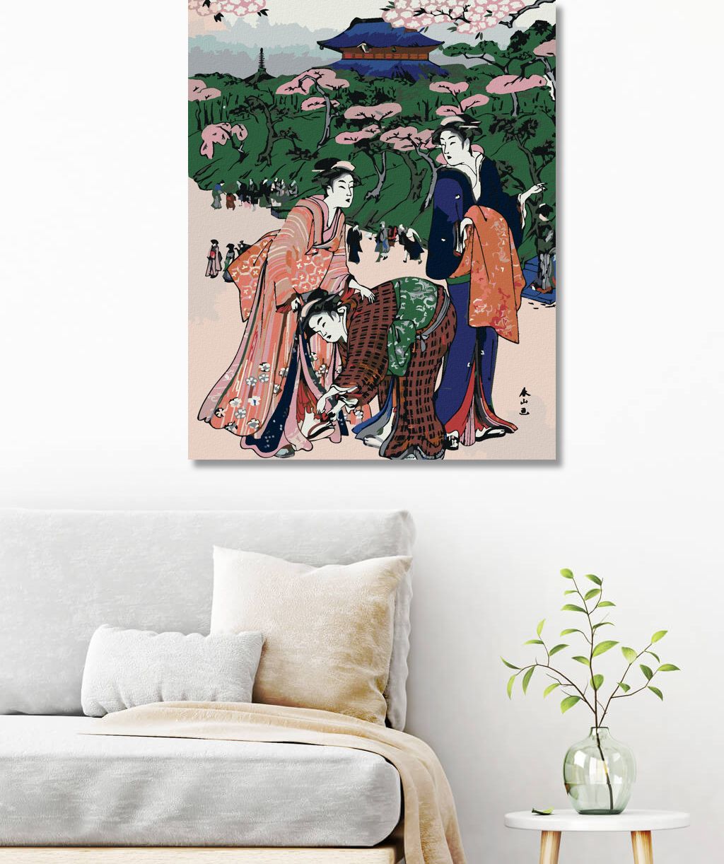 zuty Malování podle čísel - JAPONSKO A ROZKVETLÉ SAKURY - Rozměr: 40x50 cm, Rámování: Varianta: bez rámu a bez vypnutí plátna - obrázek 2