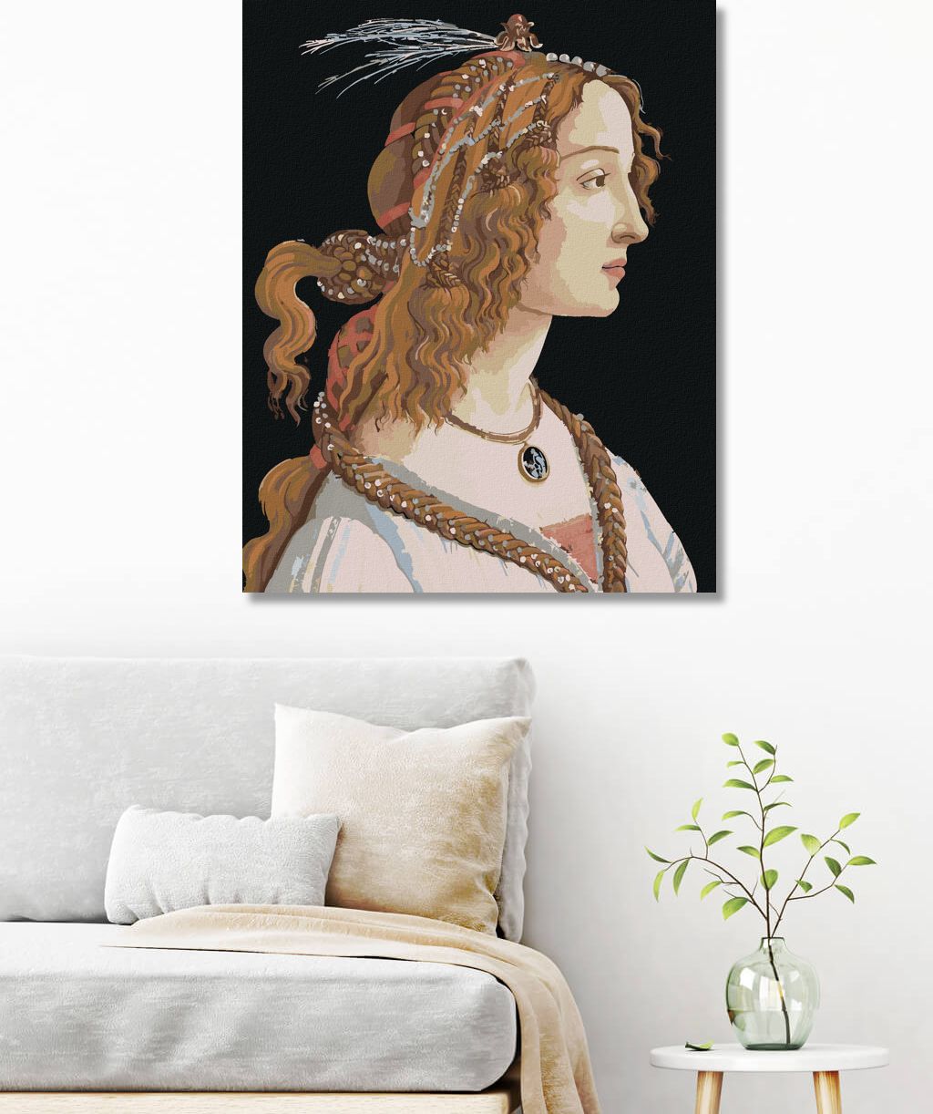 zuty Malování podle čísel - PORTRÉT DÁMY (SANDRO BOTTICELLI) - Rozměr: 40x50 cm, Rámování: Varianta: bez rámu a bez vypnutí plátna - obrázek 9
