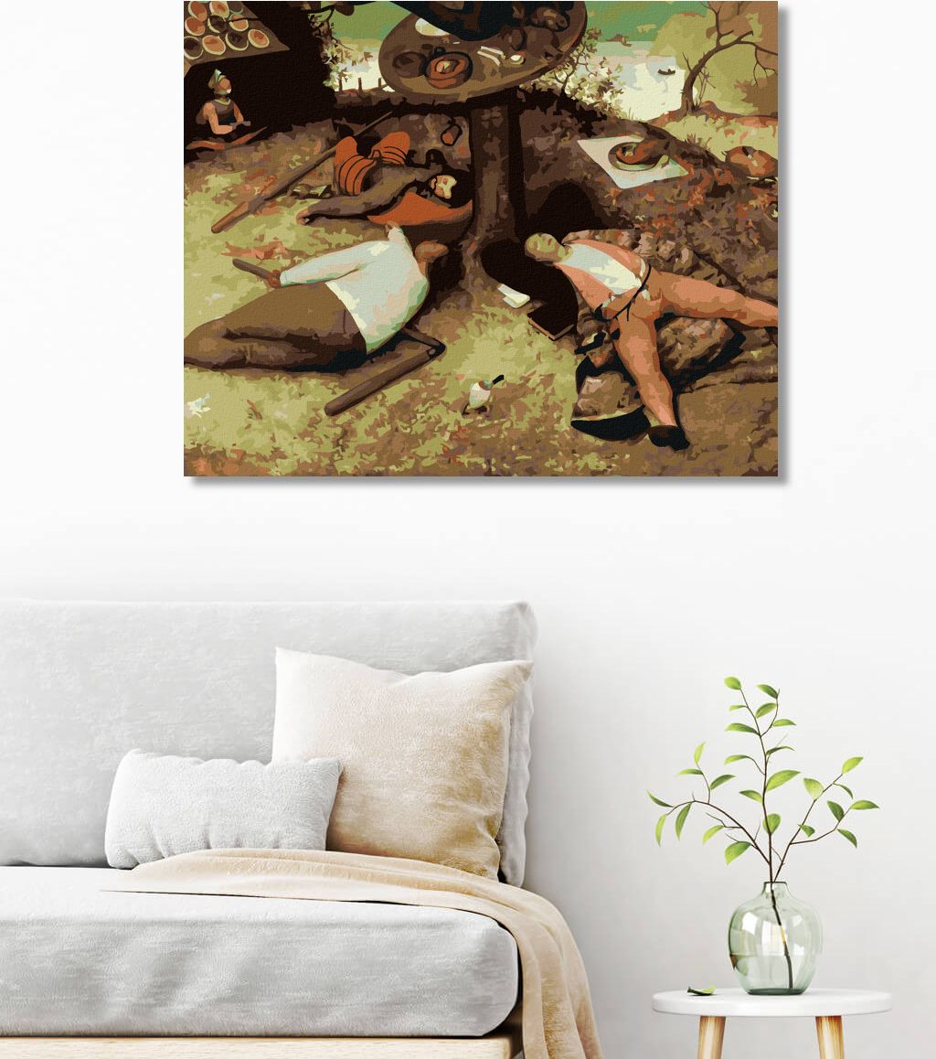 zuty Malování podle čísel - V ZEMI PECIVÁLŮ (PIETER BRUEGEL) - Rozměr: 40x50 cm, Rámování: Varianta: bez rámu a bez vypnutí plátna - obrázek 9