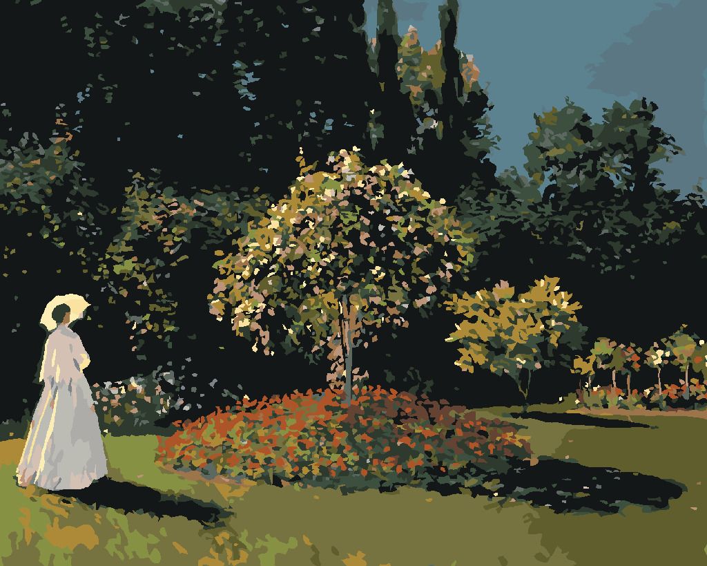 zuty Malování podle čísel - ŽENA V ZAHRADĚ (CLAUDE MONET) - Rozměr: 40x50 cm, Rámování: Varianta: vypnuté plátno na rám - obrázek 6