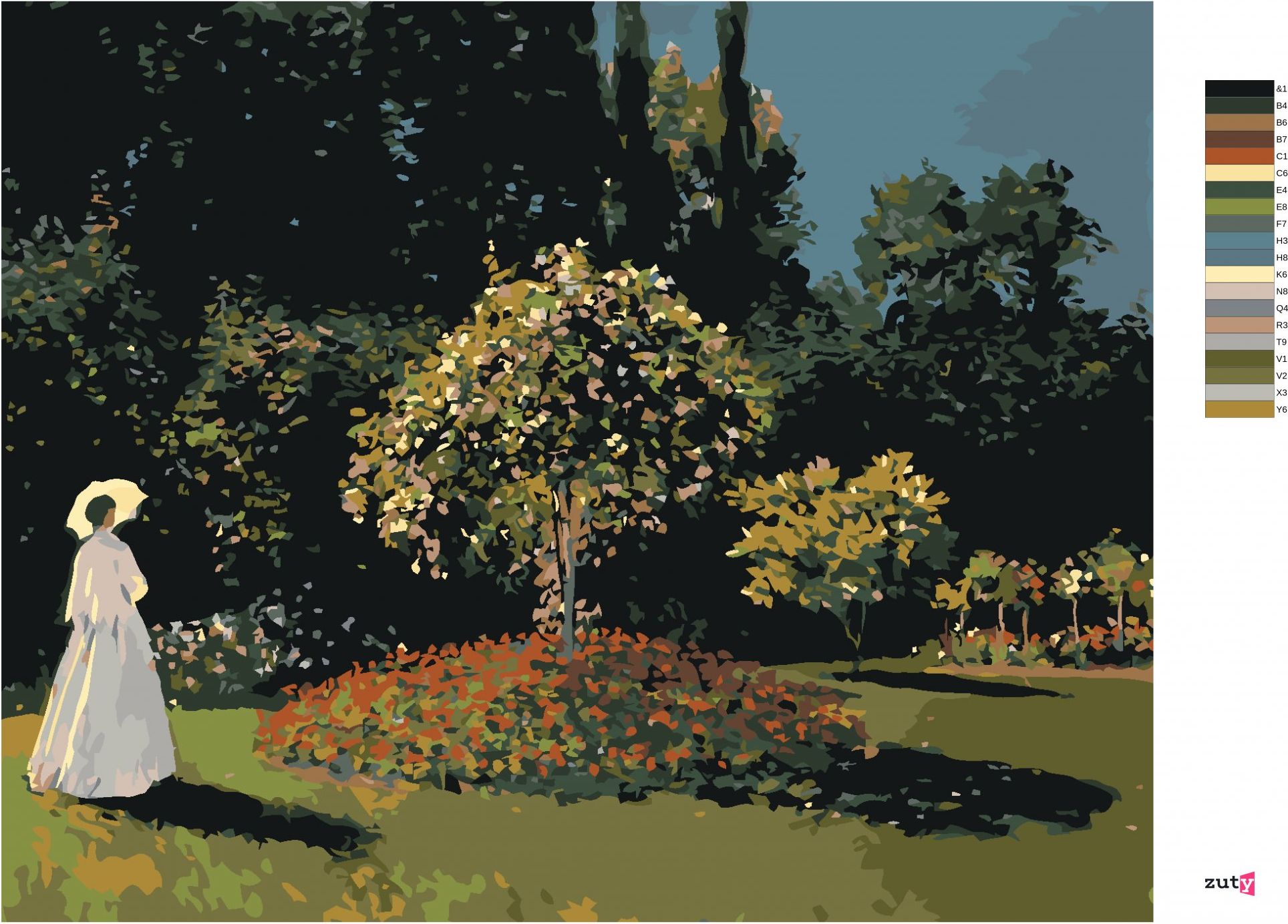 zuty Malování podle čísel - ŽENA V ZAHRADĚ (CLAUDE MONET) - Rozměr: 40x50 cm, Rámování: Varianta: vypnuté plátno na rám - obrázek 10