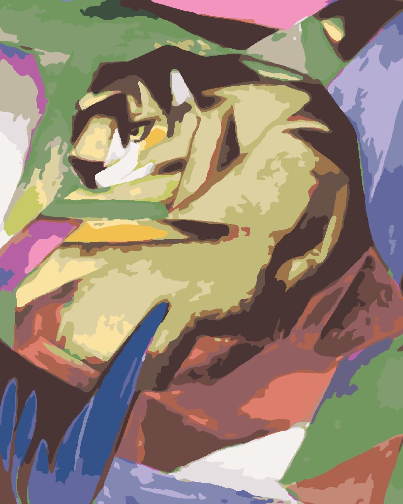zuty Malování podle čísel - TYGR (FRANZ MARC) - Rozměr: 40x50 cm, Rámování: Varianta: vypnuté plátno na rám - obrázek 7