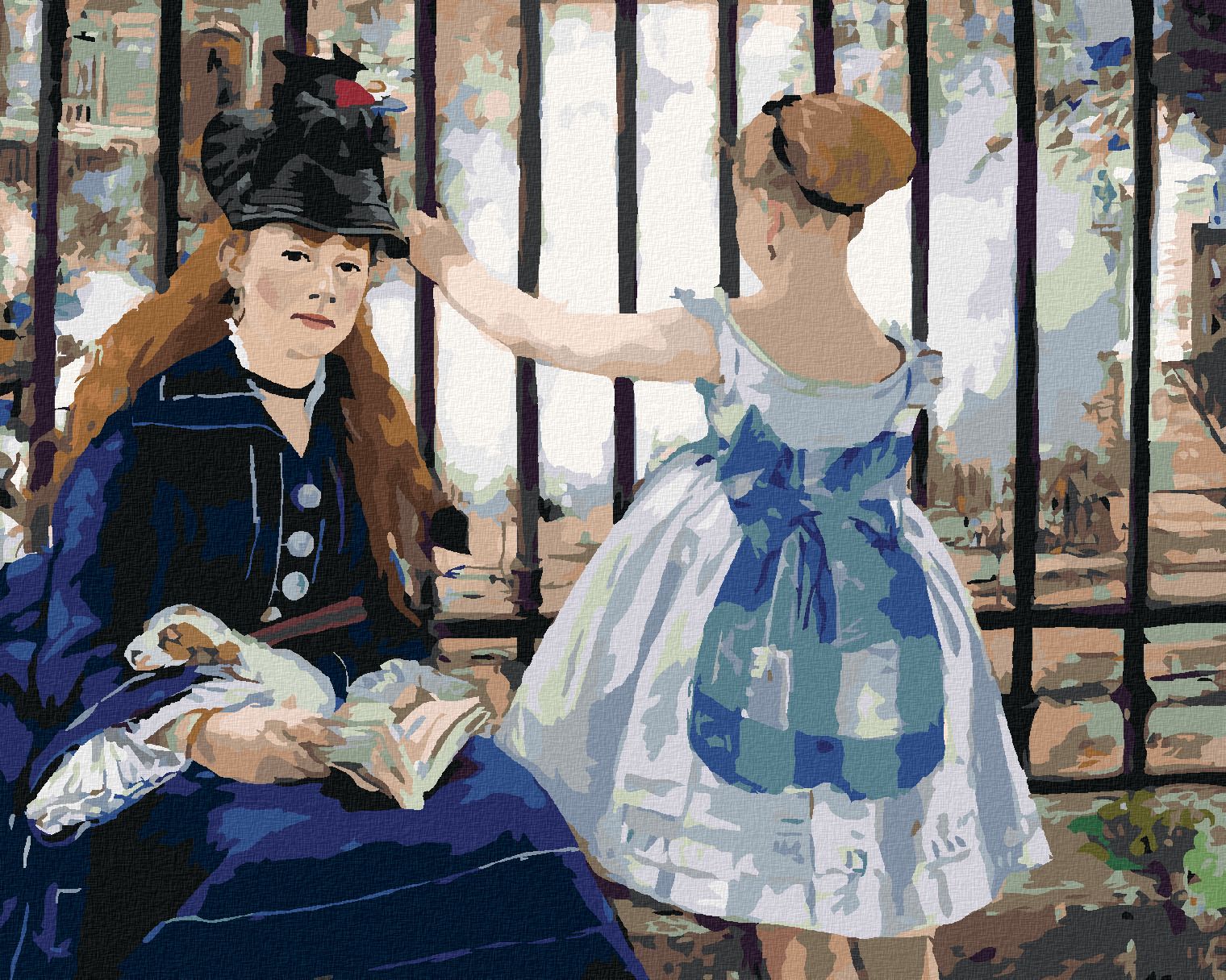 zuty Malování podle čísel - U ŽELEZNICE (ÉDOUARD MANET) - Rozměr: 40x50 cm, Rámování: Varianta: bez rámu a bez vypnutí plátna - obrázek 1