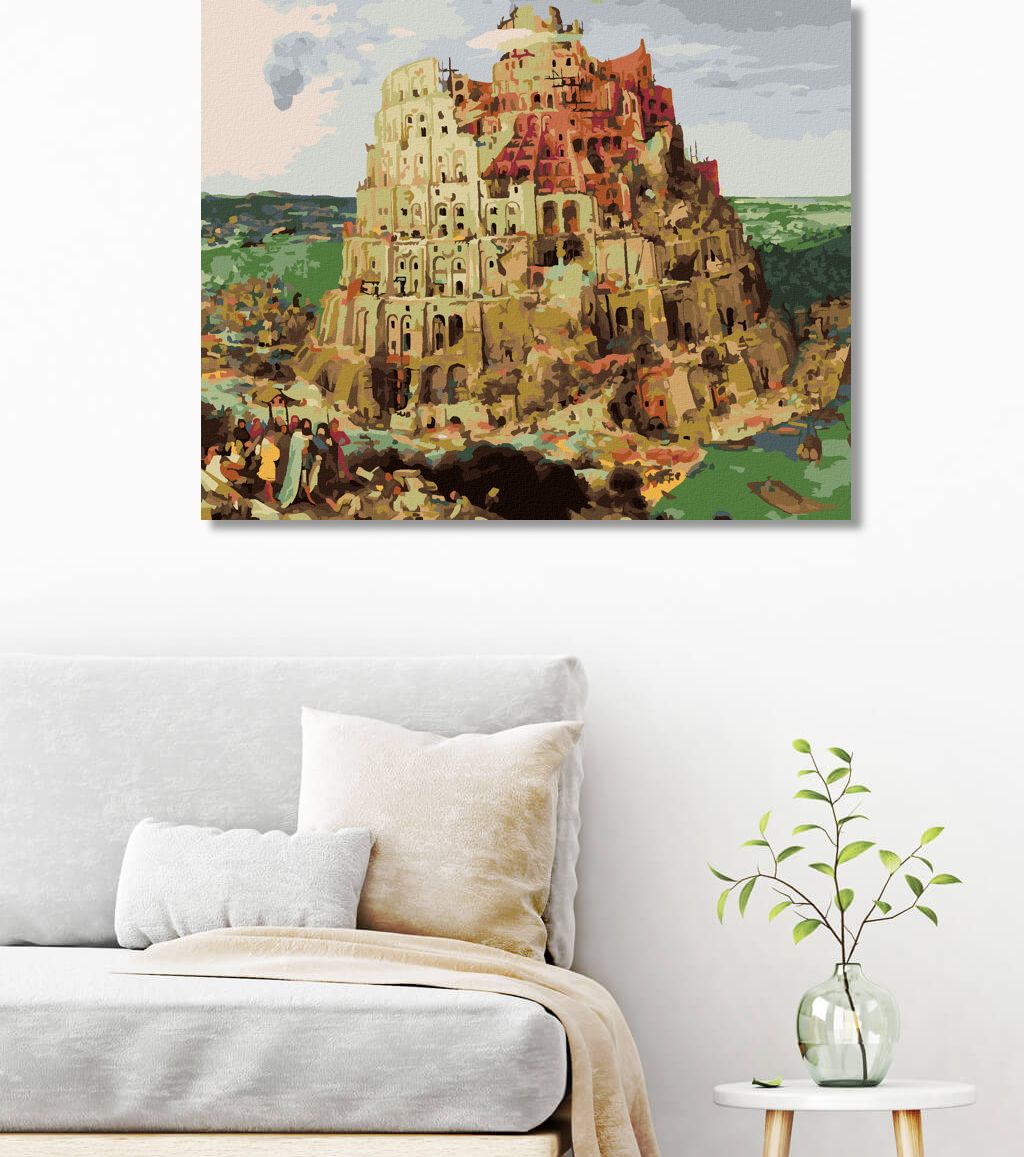 zuty Malování podle čísel - STAVBA BABYLÓNSKÉ VĚŽE (PIETER BRUEGEL) - Rozměr: 40x50 cm, Rámování: Varianta: bez rámu a bez vypnutí plátna - obrázek 9