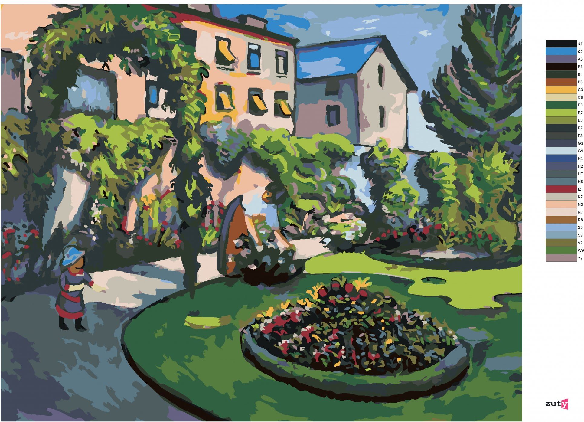 zuty Malování podle čísel - ZAHRADA (AUGUST MACKE) - Rozměr: 40x50 cm, Rámování: Varianta: vypnuté plátno na rám - obrázek 4