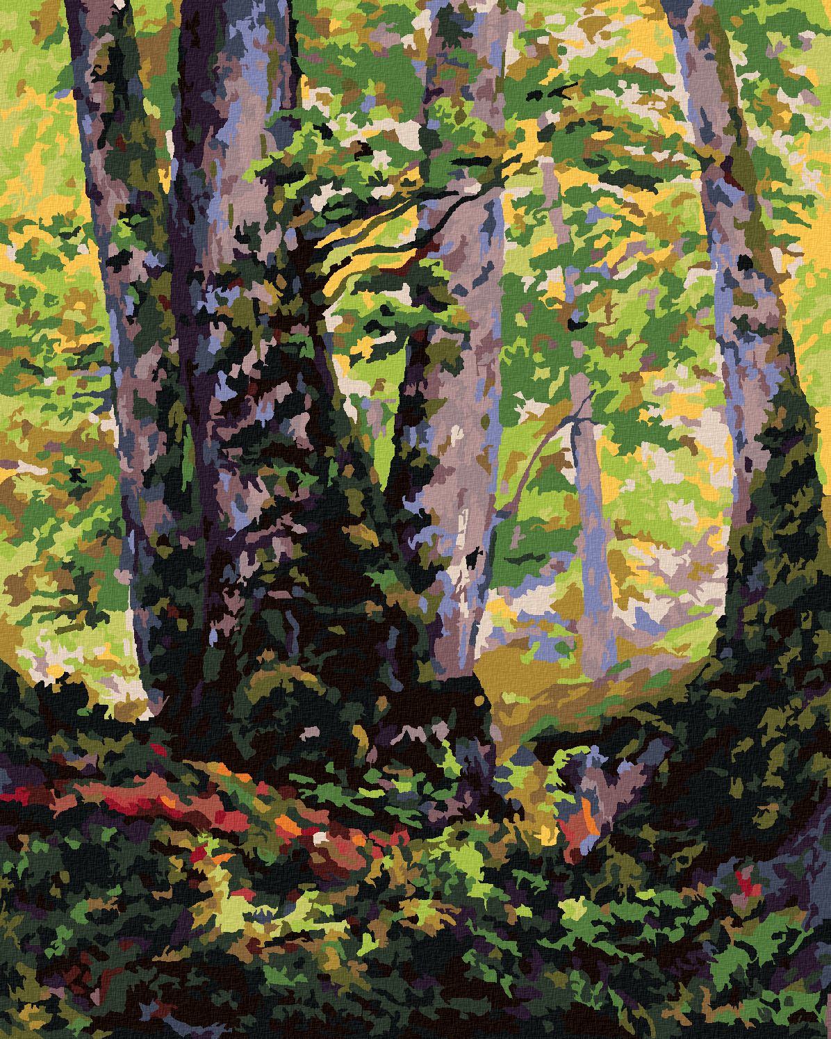 zuty Malování podle čísel - TŘI BUKY (PAUL RANSON) - Rozměr: 40x50 cm, Rámování: Varianta: vypnuté plátno na rám - obrázek 1