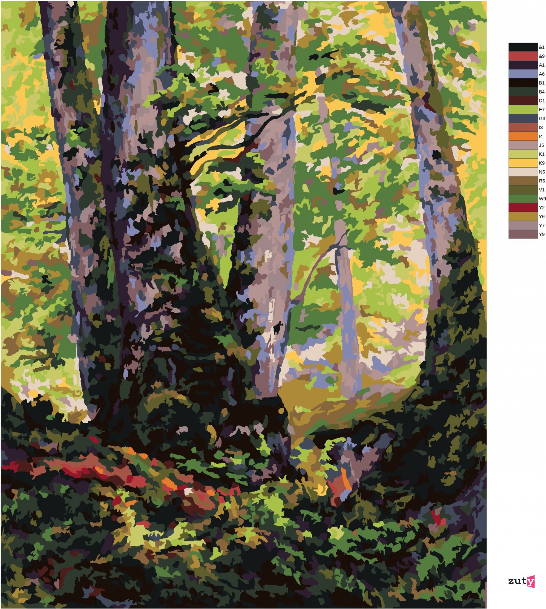 zuty Malování podle čísel - TŘI BUKY (PAUL RANSON) - Rozměr: 40x50 cm, Rámování: Varianta: vypnuté plátno na rám - obrázek 7
