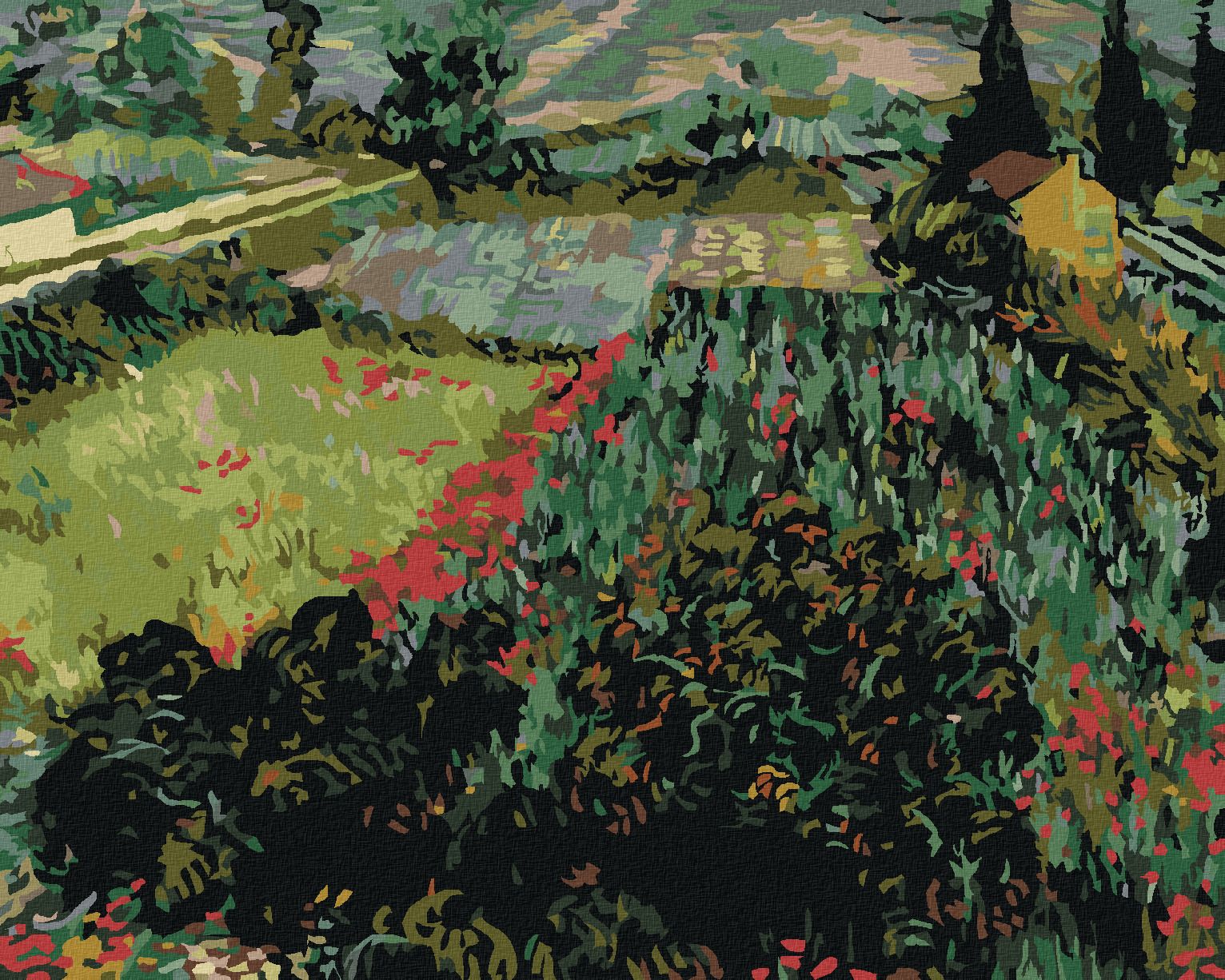 zuty Malování podle čísel - POLE S MÁKY (VINCENT VAN GOGH) - Rozměr: 40x50 cm, Rámování: Varianta: bez rámu a bez vypnutí plátna - obrázek 1