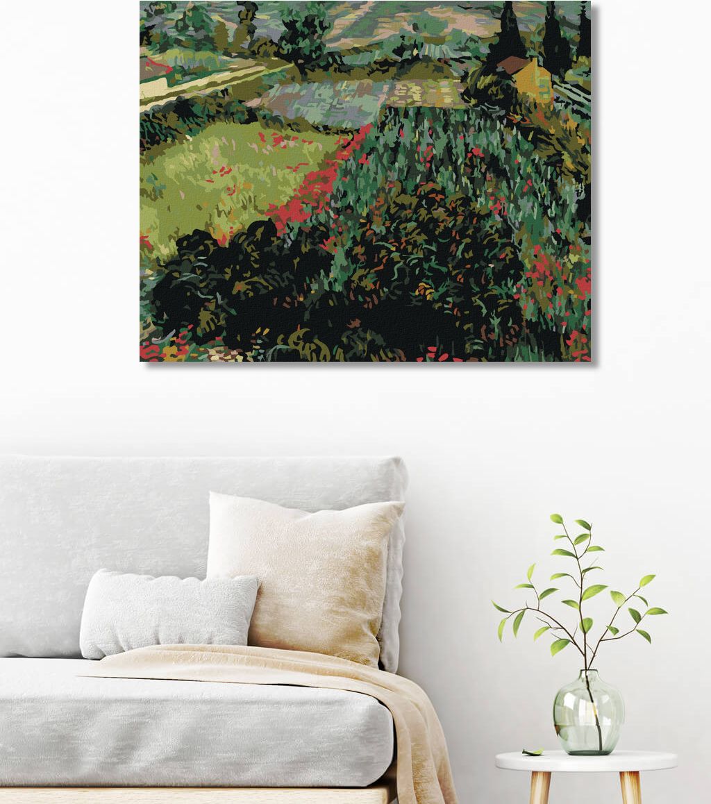 zuty Malování podle čísel - POLE S MÁKY (VINCENT VAN GOGH) - Rozměr: 40x50 cm, Rámování: Varianta: bez rámu a bez vypnutí plátna - obrázek 9