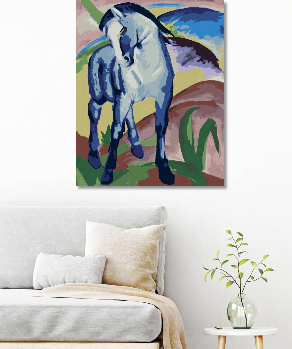 zuty Malování podle čísel - MODRÝ KŮŇ (FRANZ MARC) - Rozměr: 40x50 cm, Rámování: Varianta: bez rámu a bez vypnutí plátna - obrázek 5