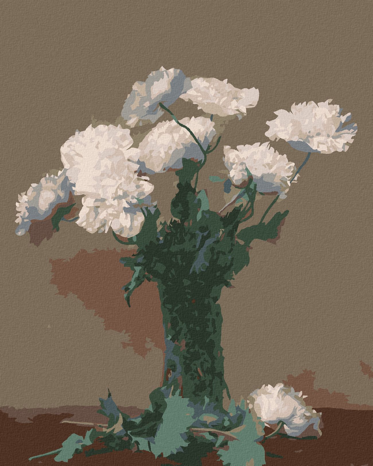 zuty Malování podle čísel - PIVOŇKY (HENRI FANTIN-LATOUR) - Rozměr: 40x50 cm, Rámování: Varianta: vypnuté plátno na rám - obrázek 1