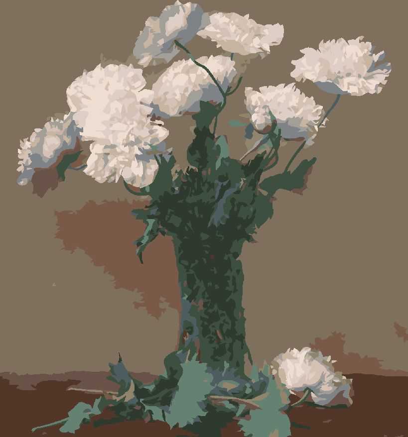 zuty Malování podle čísel - PIVOŇKY (HENRI FANTIN-LATOUR) - Rozměr: 40x50 cm, Rámování: Varianta: vypnuté plátno na rám - obrázek 6