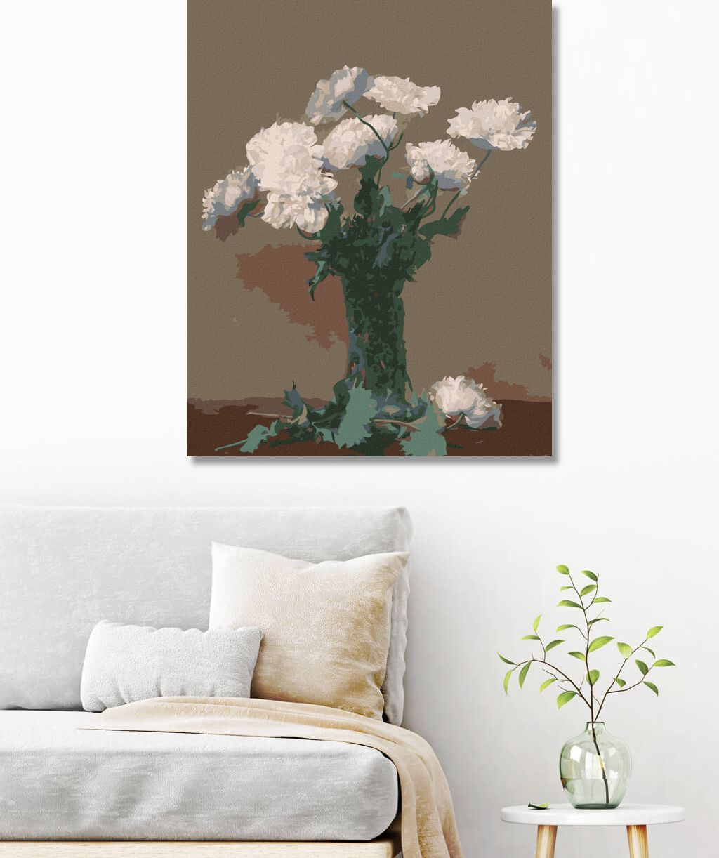 zuty Malování podle čísel - PIVOŇKY (HENRI FANTIN-LATOUR) - Rozměr: 40x50 cm, Rámování: Varianta: vypnuté plátno na rám - obrázek 8