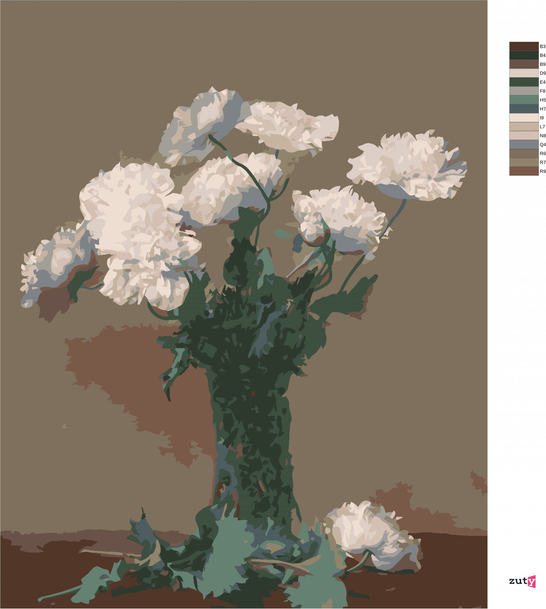 zuty Malování podle čísel - PIVOŇKY (HENRI FANTIN-LATOUR) - Rozměr: 40x50 cm, Rámování: Varianta: vypnuté plátno na rám - obrázek 10