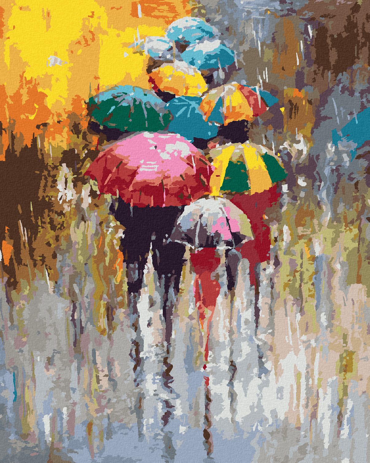 zuty Malování podle čísel - DEŠTIVÝ DEN - Rozměr: 40x50 cm, Rámování: Varianta: vypnuté plátno na rám - obrázek 1