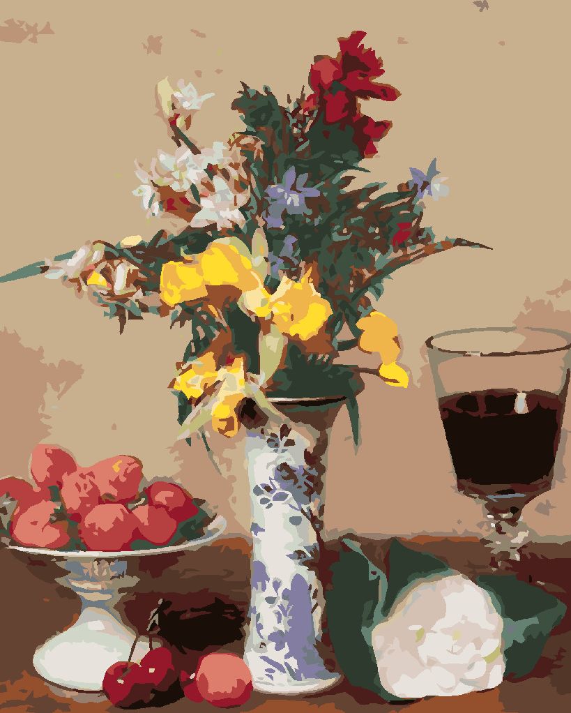 zuty Malování podle čísel - ZÁTIŠÍ ZASNOUBENÍ (HENRI FANTIN-LATOUR) - Rozměr: 40x50 cm, Rámování: Varianta: bez rámu a bez vypnutí plátna - obrázek 5