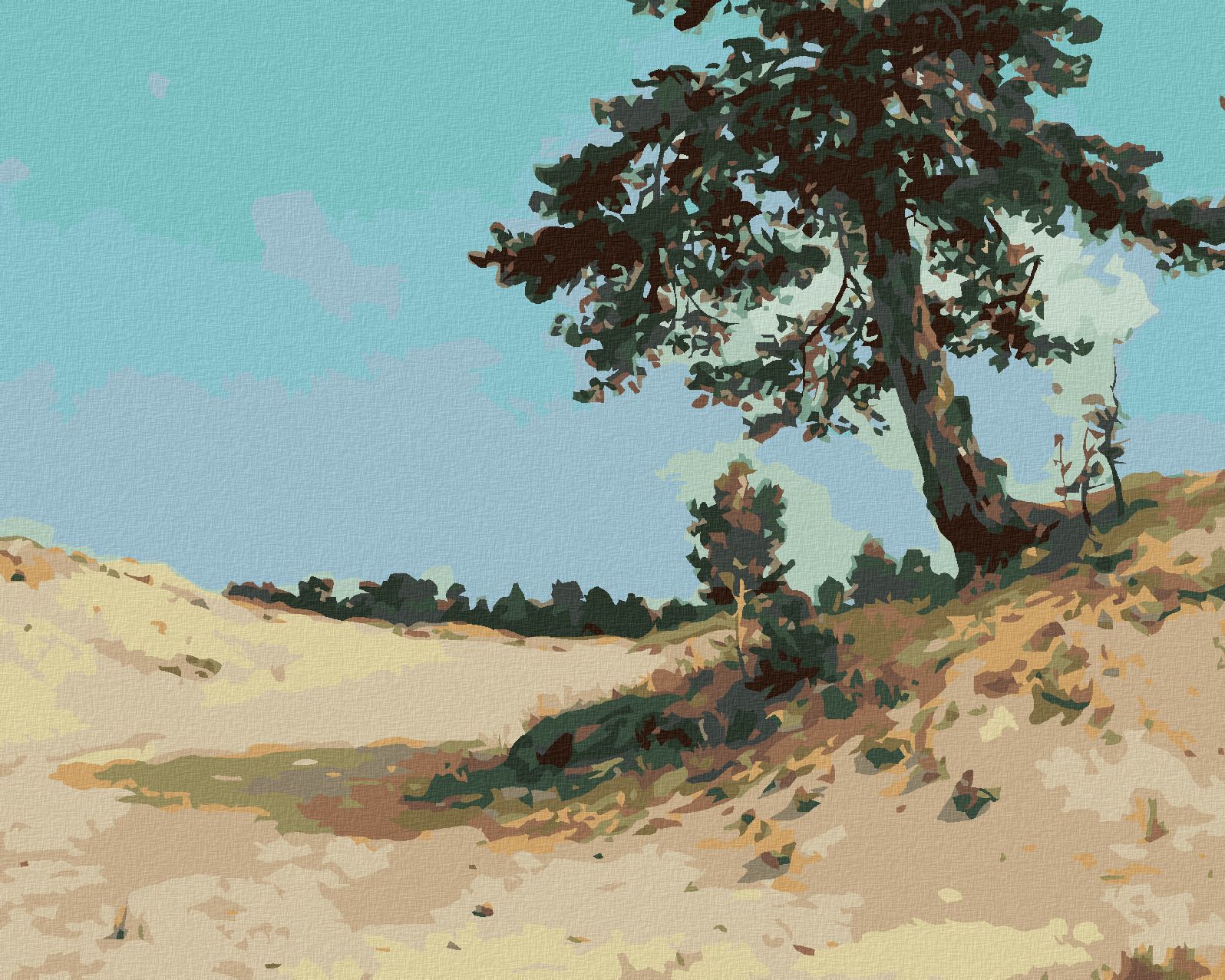 zuty Malování podle čísel - BOROVICE NA PÍSKU (IVAN SHISHKIN) - Rozměr: 40x50 cm, Rámování: Varianta: bez rámu a bez vypnutí plátna - obrázek 1