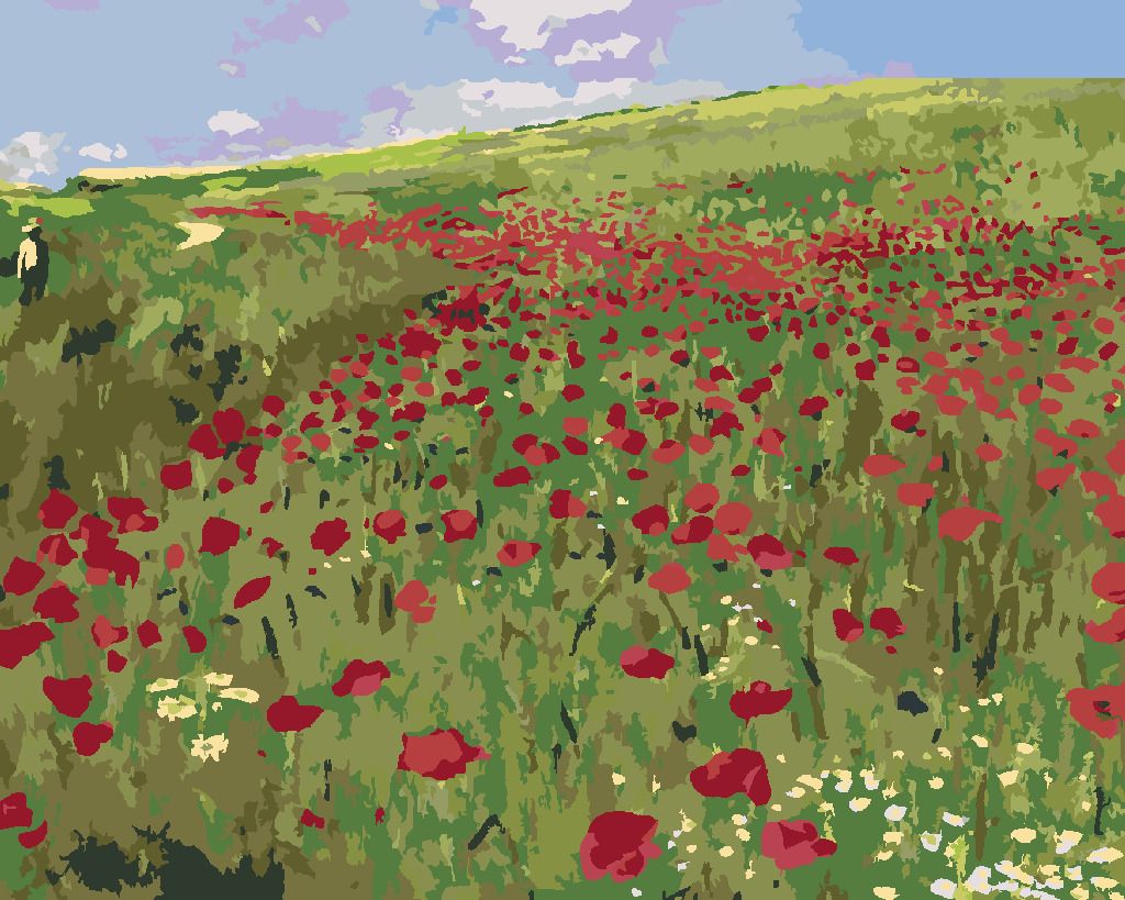 zuty Malování podle čísel - LOUKA S MÁKY (PÁL SZINYEI MERSE) - Rozměr: 40x50 cm, Rámování: Varianta: bez rámu a bez vypnutí plátna - obrázek 9