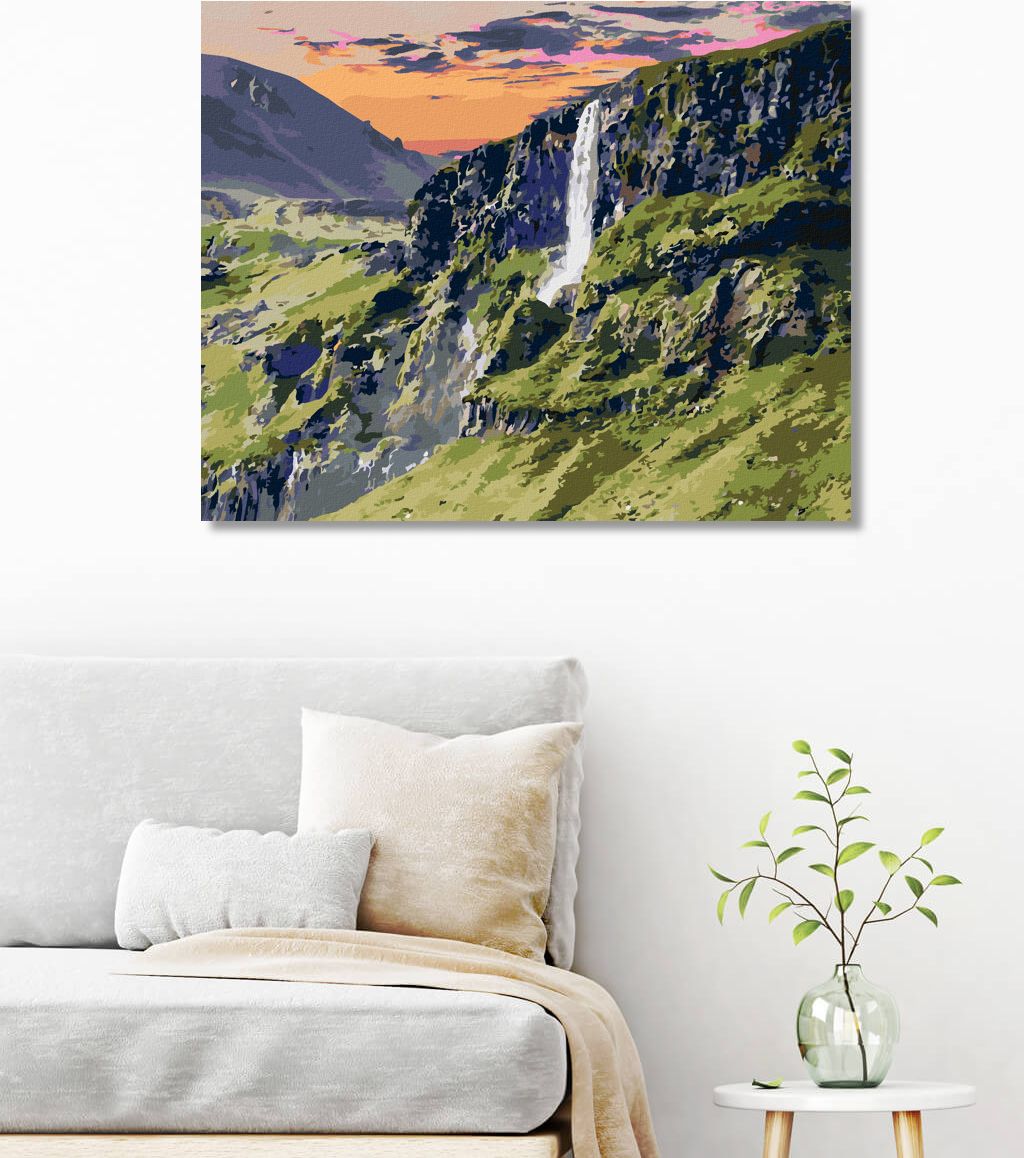 zuty Malování podle čísel - KRAJINA A VODOPÁD - Rozměr: 40x50 cm, Rámování: Varianta: bez rámu a bez vypnutí plátna - obrázek 9