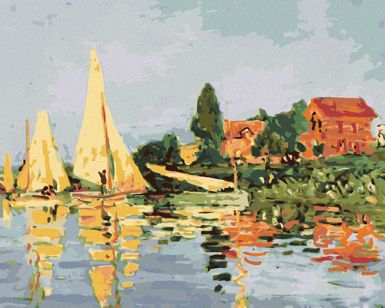 zuty Malování podle čísel - REGATA V ARGENTEUIL (CLAUDE MONET) - Rozměr: 40x50 cm, Rámování: Varianta: vypnuté plátno na rám - obrázek 1