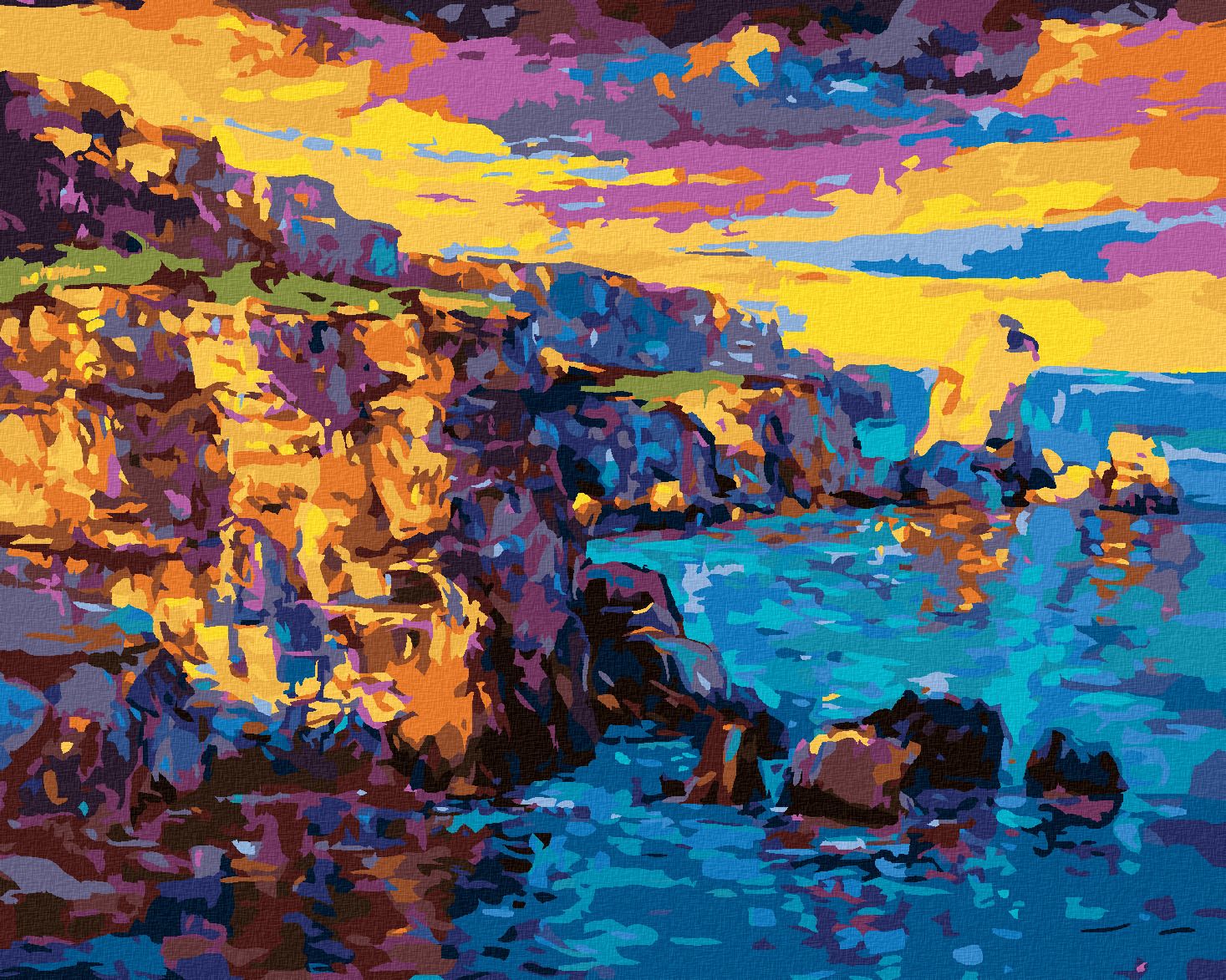 zuty Malování podle čísel - ÚTES VE STYLU IMPRESIONISMU - Rozměr: 40x50 cm, Rámování: Varianta: bez rámu a bez vypnutí plátna - obrázek 1