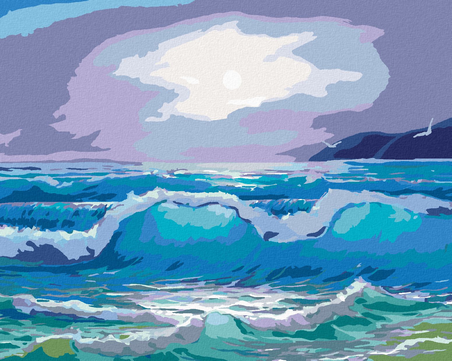 zuty Malování podle čísel - VELKÉ VLNY - Rozměr: 40x50 cm, Rámování: Varianta: vypnuté plátno na rám - obrázek 1