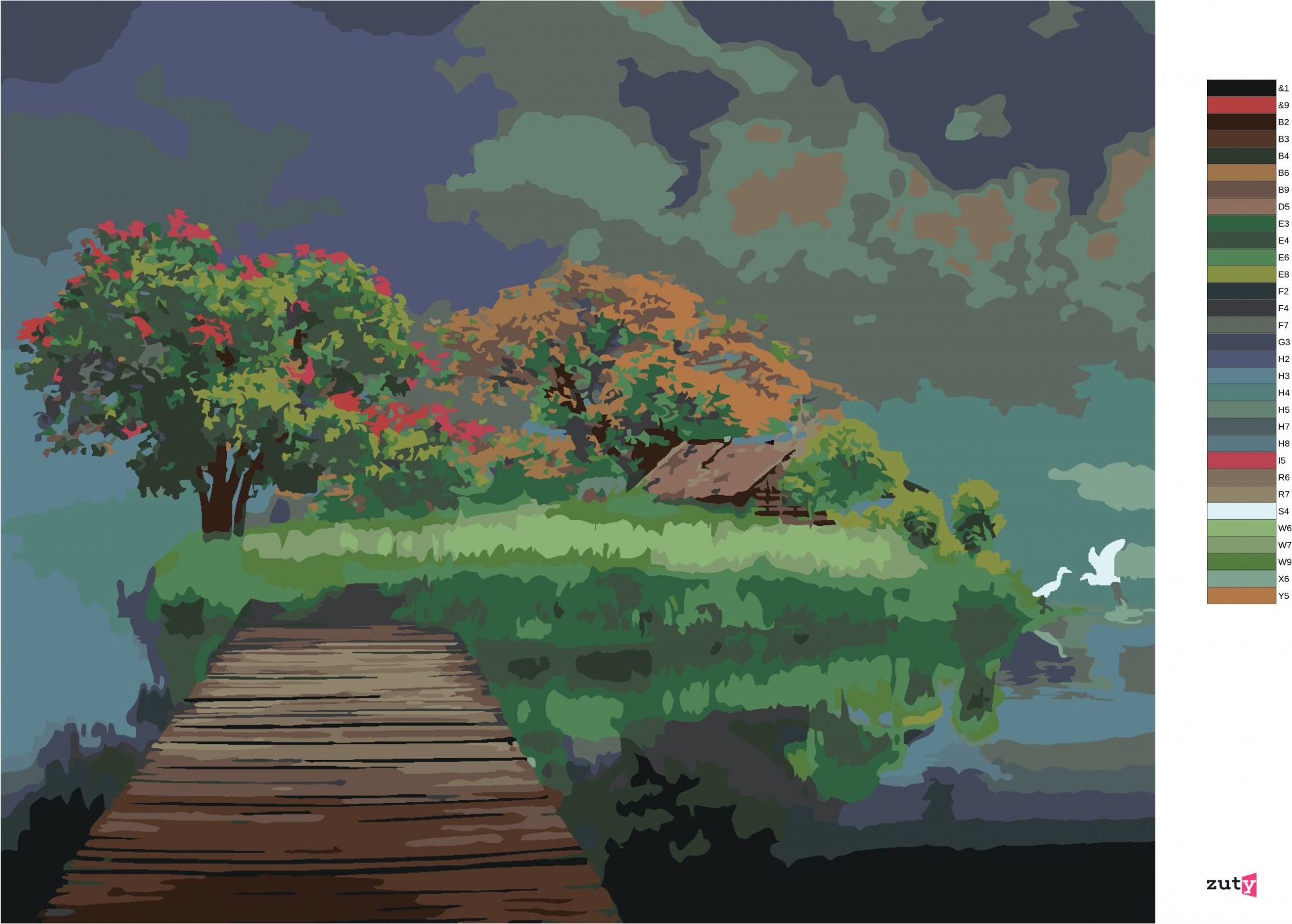 zuty Malování podle čísel - MOST DO ŘÍŠE SNŮ - Rozměr: 40x50 cm, Rámování: Varianta: bez rámu a bez vypnutí plátna - obrázek 3