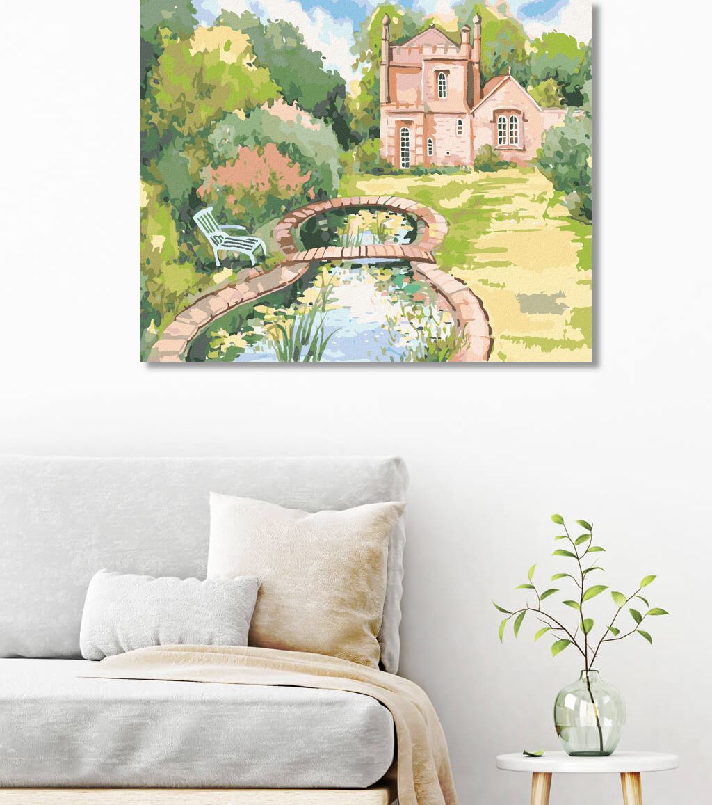 zuty Malování podle čísel - MALÝ ZAHRADNÍ HRAD MOLLY LODGE - Rozměr: 40x50 cm, Rámování: Varianta: vypnuté plátno na rám - obrázek 6
