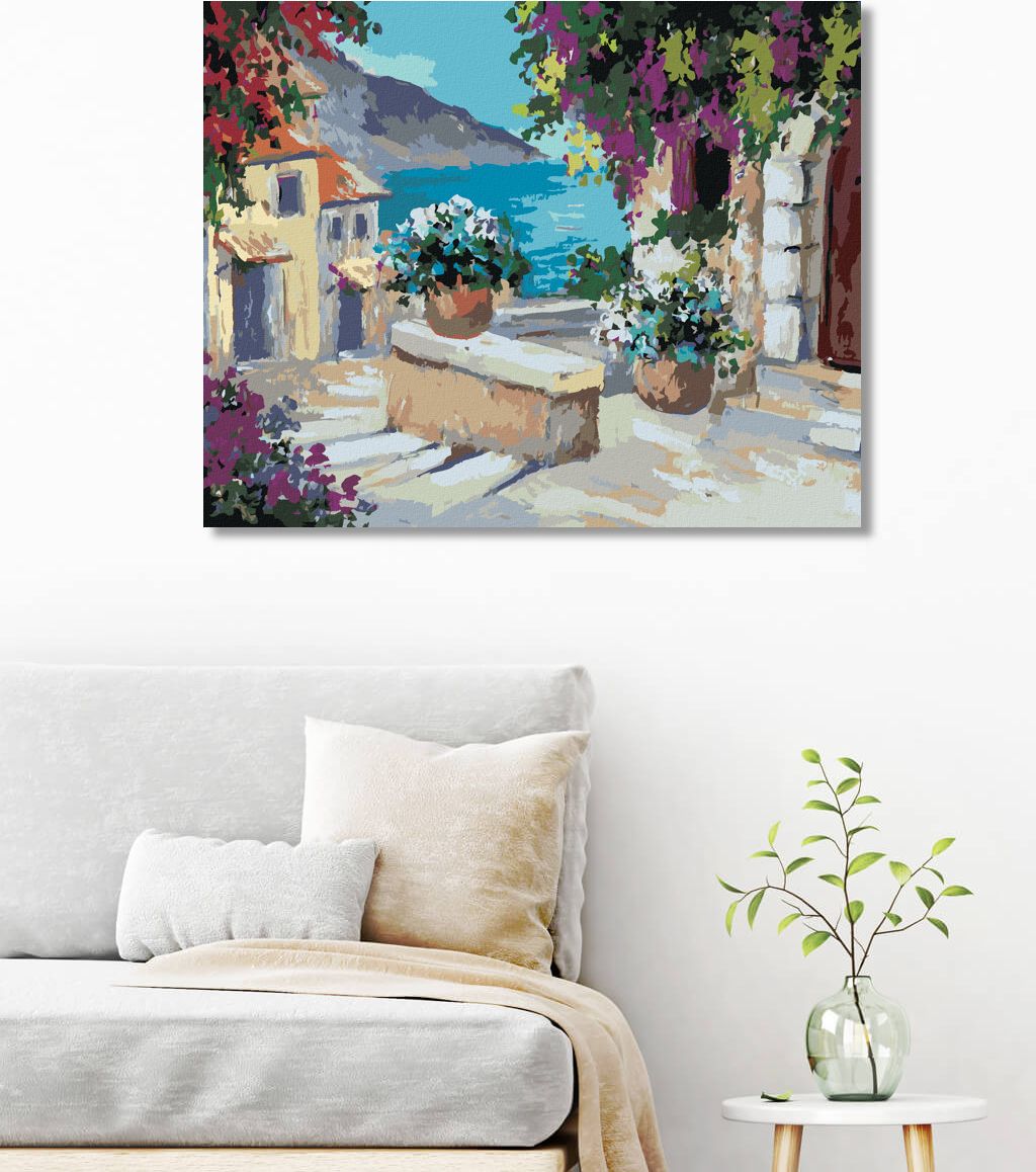 zuty Malování podle čísel - PO SCHODECH K MOŘI - Rozměr: 40x50 cm, Rámování: Varianta: vypnuté plátno na rám - obrázek 6