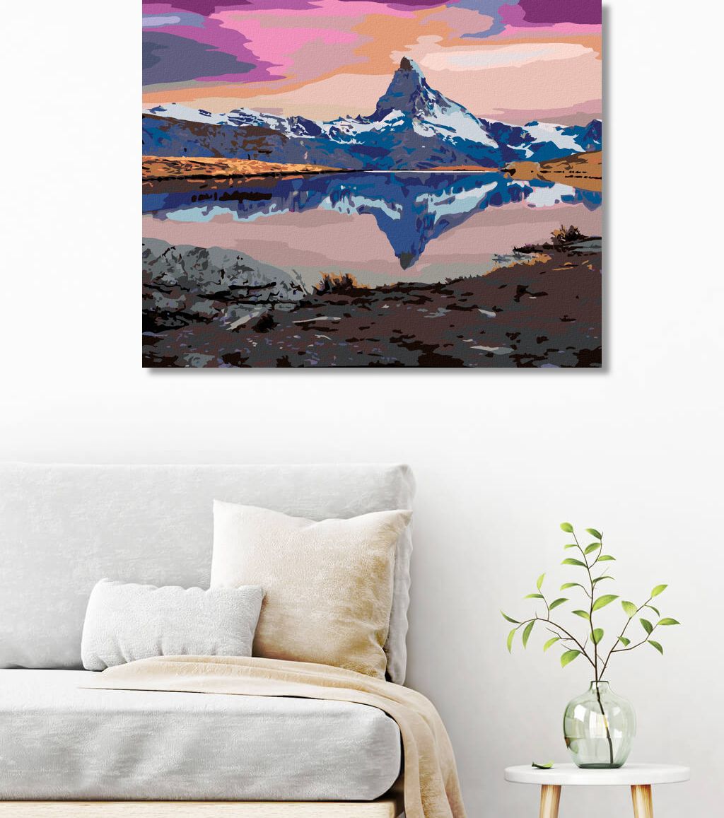 zuty Malování podle čísel - POHLED NA JEZERO STELLISEE VE ŠVÝCARSKU - Rozměr: 40x50 cm, Rámování: Varianta: bez rámu a bez vypnutí plátna - obrázek 10