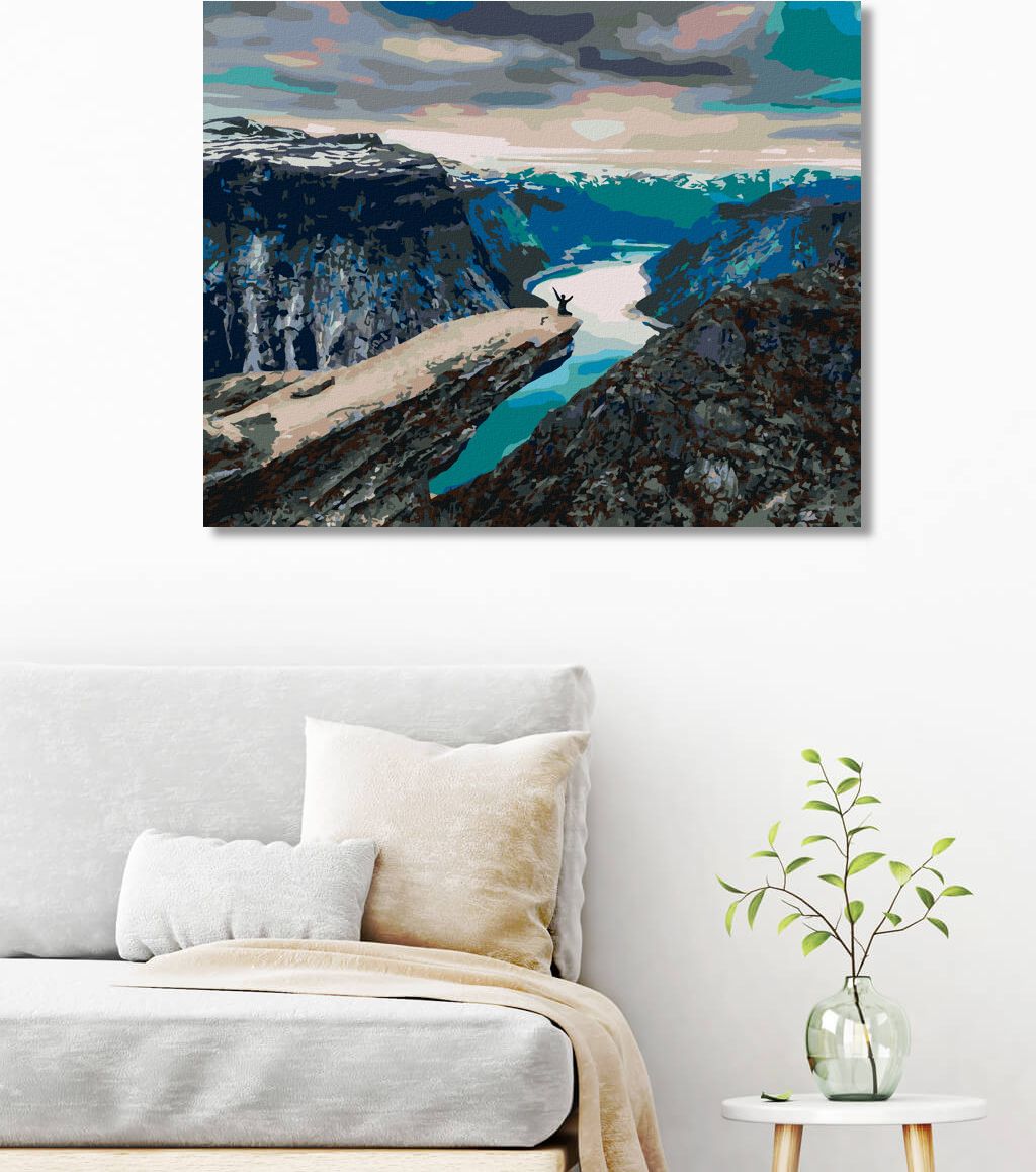 zuty Malování podle čísel - MUŽ NA HORSKÉM ÚTESU - Rozměr: 40x50 cm, Rámování: Varianta: bez rámu a bez vypnutí plátna - obrázek 3