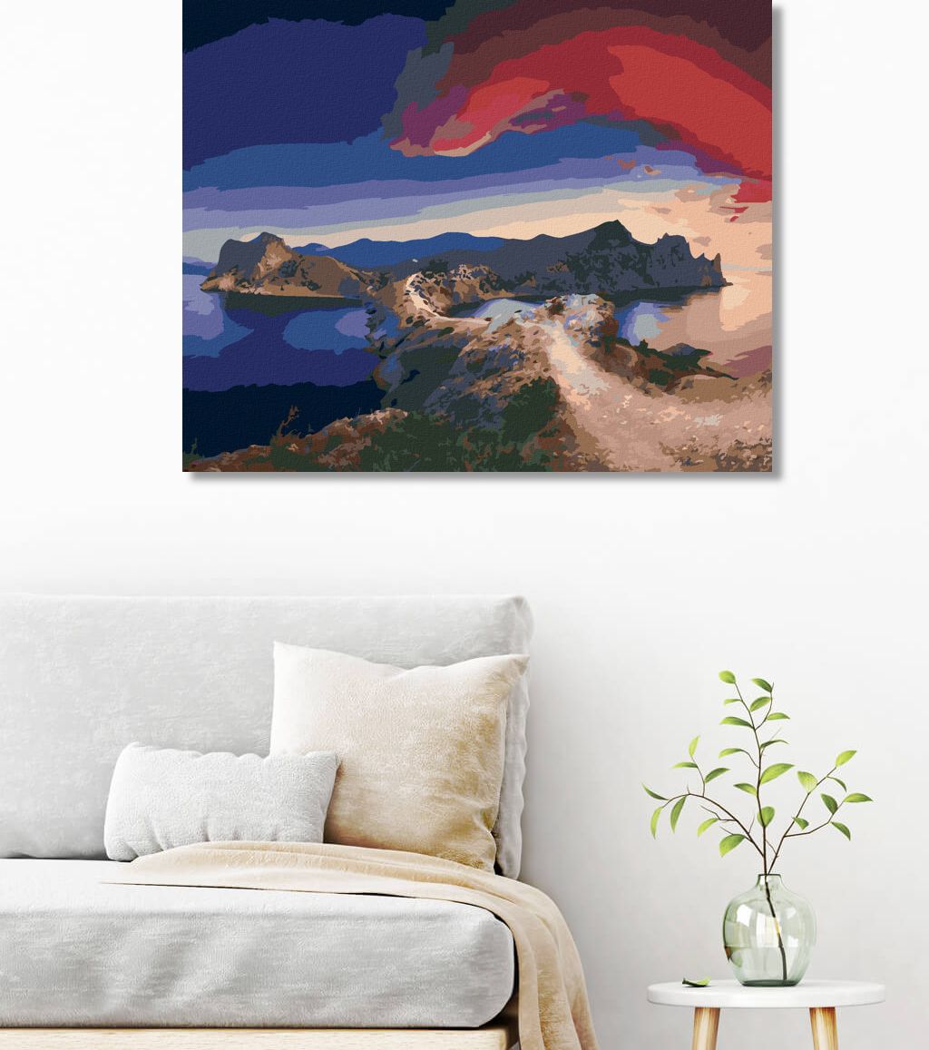 zuty Malování podle čísel - PŘÍRODA S ČERVENÝMI MRAKY - Rozměr: 40x50 cm, Rámování: Varianta: bez rámu a bez vypnutí plátna - obrázek 10