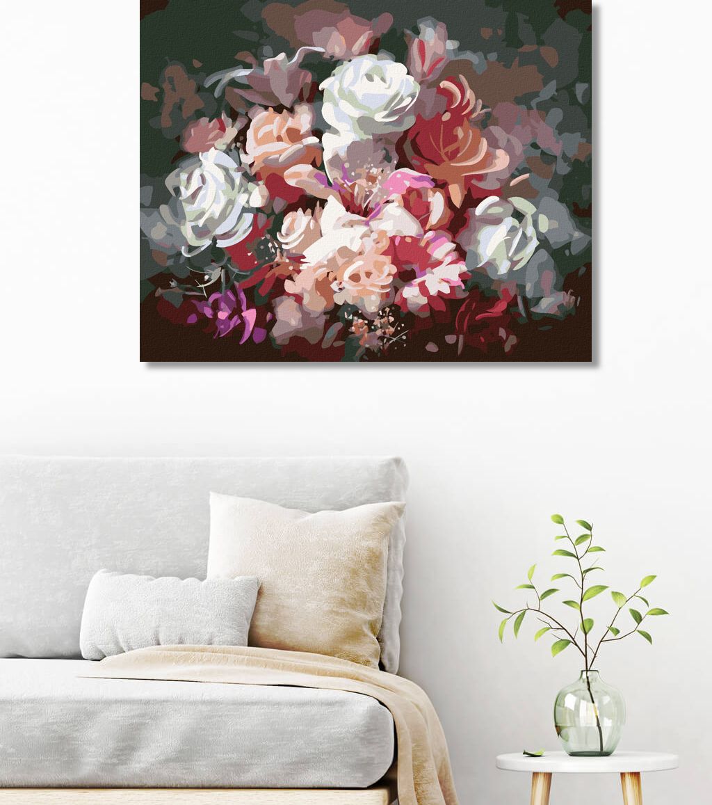 zuty Malování podle čísel - MIX BAREVNÝCH KVĚTIN - Rozměr: 40x50 cm, Rámování: Varianta: bez rámu a bez vypnutí plátna - obrázek 11