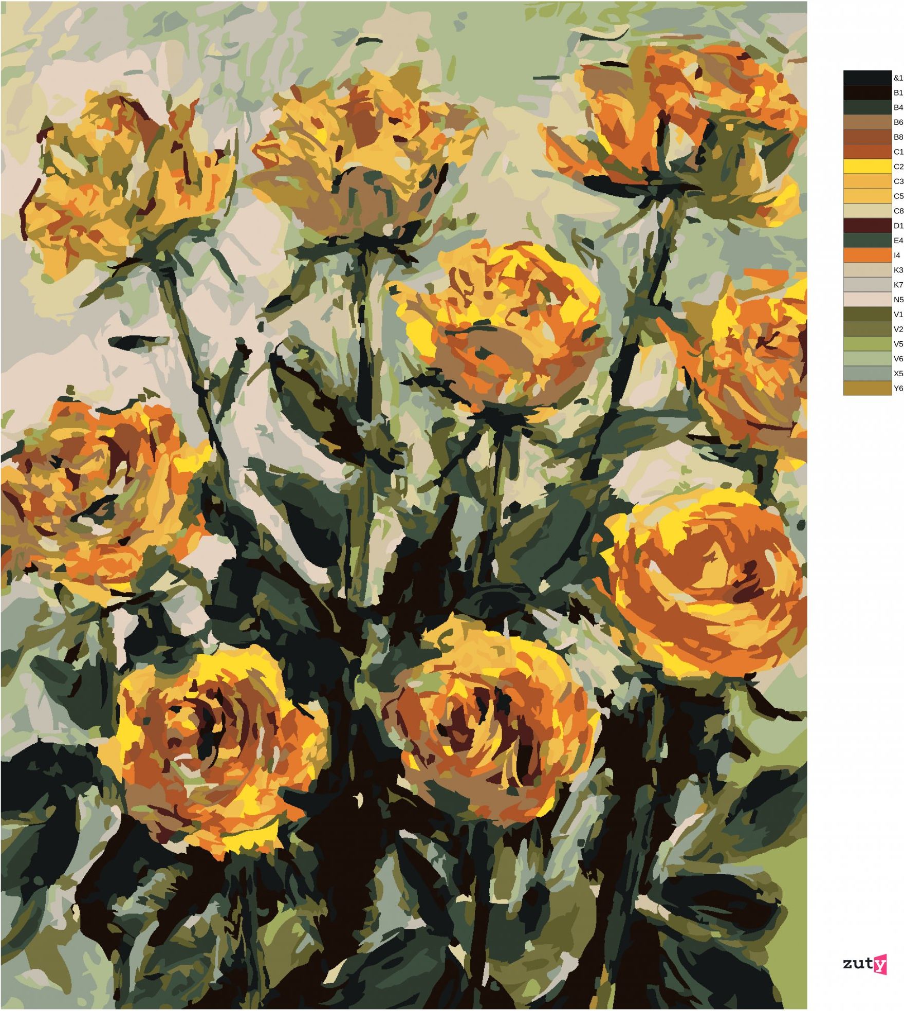 zuty Malování podle čísel - KRÁSNÉ ŽLUTÉ RŮŽE - Rozměr: 40x50 cm, Rámování: Varianta: vypnuté plátno na rám - obrázek 10