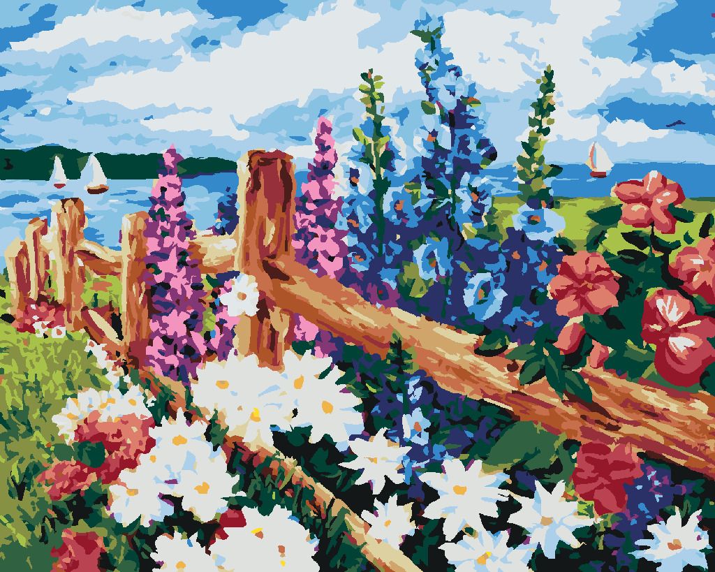 zuty Malování podle čísel - ROZKVETLÉ KVĚTINY NA LOUCE - Rozměr: 40x50 cm, Rámování: Varianta: vypnuté plátno na rám - obrázek 4