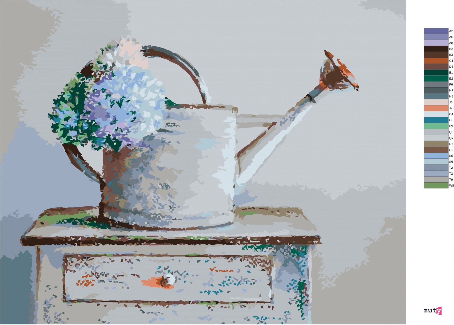 zuty Malování podle čísel - KVĚTINY V KONVICI - Rozměr: 40x50 cm, Rámování: Varianta: vypnuté plátno na rám - obrázek 7