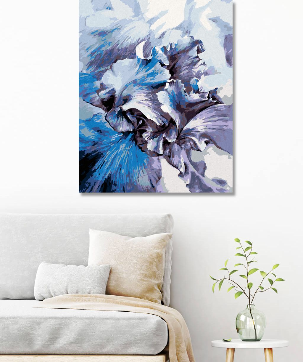 zuty Malování podle čísel - MODRÉ KOSATCE - Rozměr: 40x50 cm, Rámování: Varianta: vypnuté plátno na rám - obrázek 2