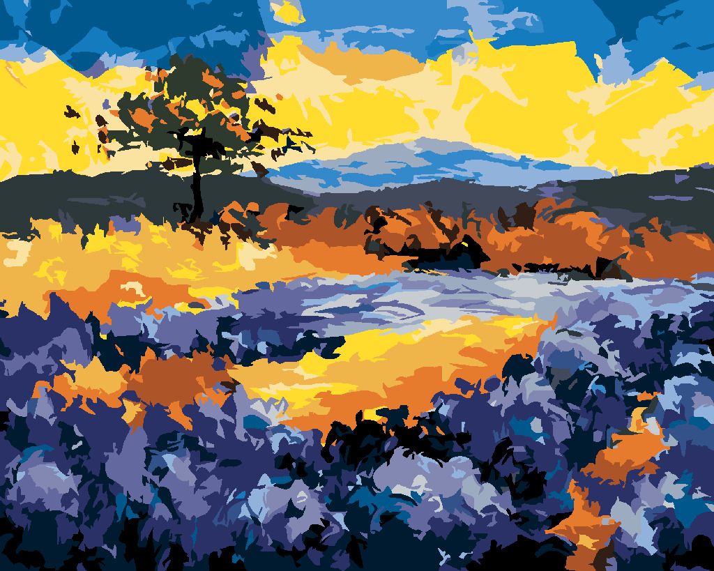 zuty Malování podle čísel - LEVANDULOVÉ POLE V PROVENCE - Rozměr: 40x50 cm, Rámování: Varianta: vypnuté plátno na rám - obrázek 14